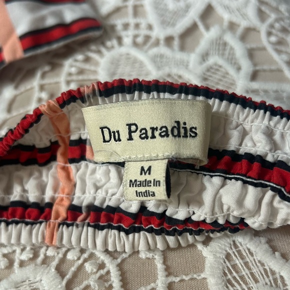 DU PARADIS St. Tropez Stripe Halter Neck Midi Dress in Coral Reef Stripe - Picture 15 of 16